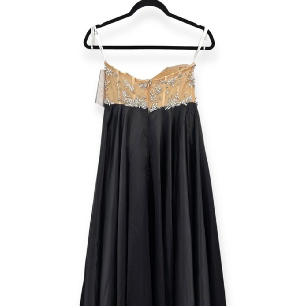 NWT Mac Duggal Black Nude Strapless Embellished Bustier Ball Gown $898 - Size 8 - Picture 9 of 15